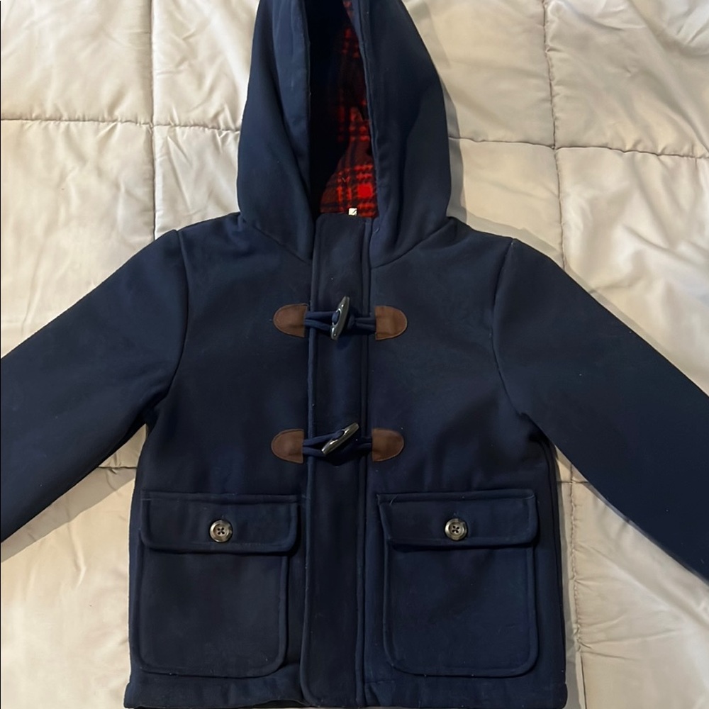 Carter's Blue and Red Pea Coat with Classic Design